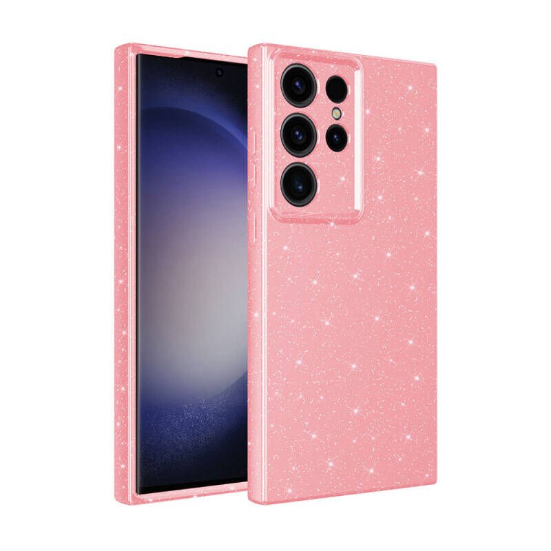 Galaxy S24 Ultra Kılıf Kamera Korumalı Simli Lüks Zore Koton Kapak