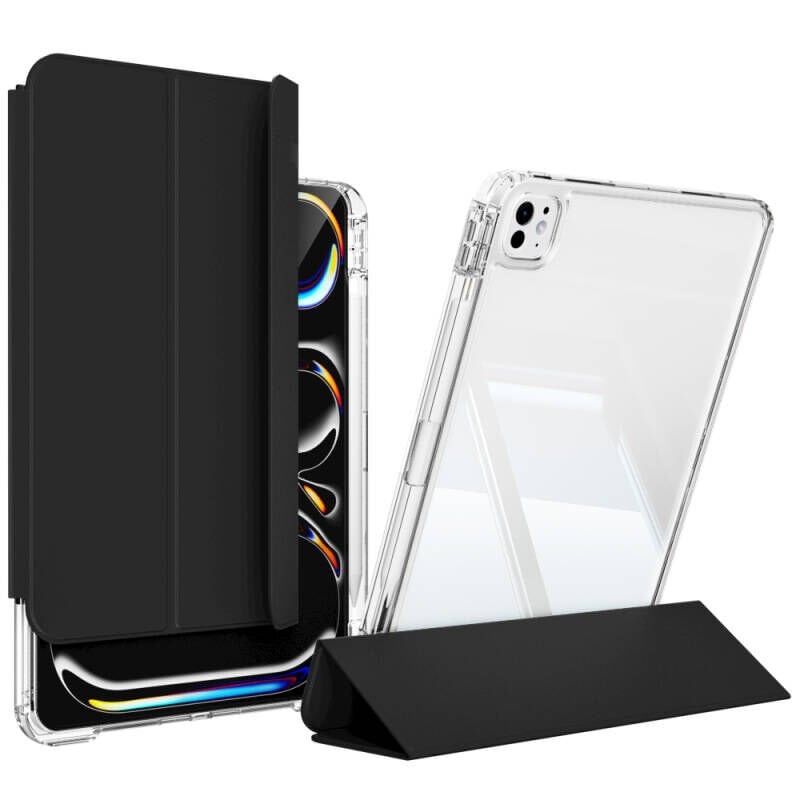 ​​Apple iPad Pro 13 2025 M5 Kılıf Magnetik Ayrılabilen Airbagli Zore Sliding Tablet Kılıfı