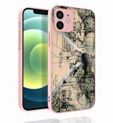 Apple iPhone 12 Kılıf Desenli Kamera Korumalı Parlak Zore Nora Kapak